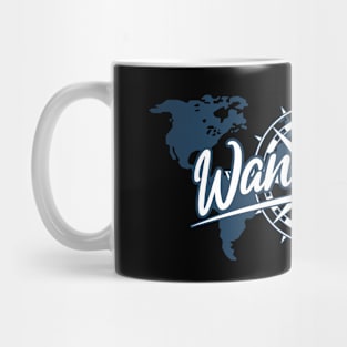 Wanderlust Compass World Map Travel Design Mug